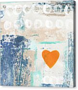 Orange Heart- Abstract Painting Acrylic Print