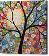 Original Abstract Tree Landscape Art Painting ... Waiting For The Moon Acrylic Print
