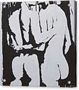 Original Black An White Acrylic Paint Man Gay Art -male Nude-050 Shower  Curtain by Hongtao Huang - Fine Art America