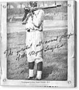 Oscar Charleston Baseball Card Pencil Portrait Acrylic Print