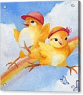 Baby Chicks - Over The Rainbow Acrylic Print