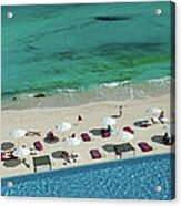 Overview Of Woman Swimming In Pool Acrylic Print