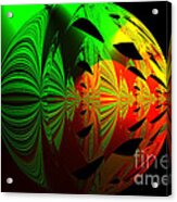 Art. Unigue Design.  Abstract Green Red And Black Acrylic Print