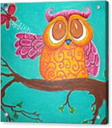 Owl Releasing Butterfly Acrylic Print