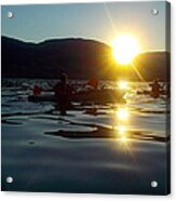 Paddling In The Sunset Acrylic Print