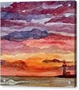 Painted Sky Over Ocean Acrylic Print