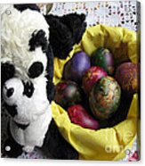 Pandas Celebrating Easter Acrylic Print