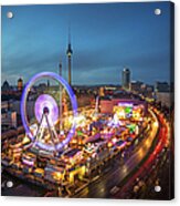 Panoramic View At Sunset Of Berlin With Acrylic Print