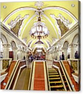 Panoramic View - Moscow Metro Escalator Acrylic Print