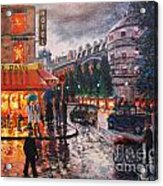 Paris In The Rain Acrylic Print