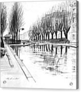 Paris Winter Canal Acrylic Print