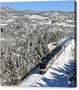 Passenger Train Leaving Crescent Acrylic Print