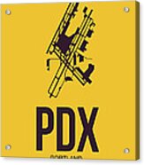 Pdx Portland Airport Poster 3 Acrylic Print