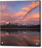 Pehoe Lake At Sunset Paine Massif Acrylic Print