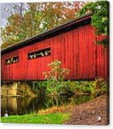 Pennsylvania Country Roads - Bowmansdale - Stoner Covered Bridge Over Yellow Breeches Creek - Autumn Acrylic Print