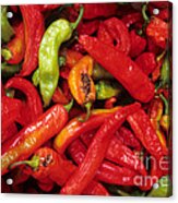 Peppers At Street Market Acrylic Print