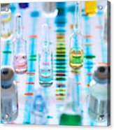 Pharmaceutical Research Developing Genetic Medicine, Illustrating How Medicine Will Be Designed To Cure Individuals Health By Analysing Dna Acrylic Print