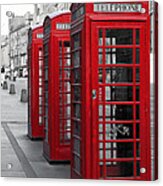 Phone Boxes On The Royal Mile Acrylic Print