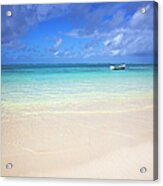 Photo At The Beach With A Bright Blue Acrylic Print