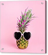 Pineapple Wearing Sunglasses Acrylic Print