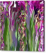 Pink And Green Floral Acrylic Print