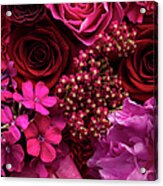 Pink And Red Floral Arrangement, Detail Acrylic Print