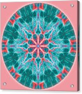 Pink Fractal Flower Mandala Acrylic Print