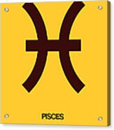Pisces Zodiac Sign Brown Acrylic Print