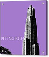 Pittsburgh Skyline Cathedral Of Learning - Violet Acrylic Print