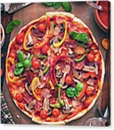 Pizza With Ingredients Acrylic Print