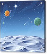 Planets And Asteroids Acrylic Print