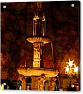 Plaza De Bib-rambla Fountain In Granada Spain Acrylic Print