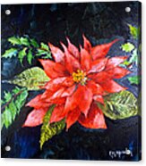 Poinsettia And Holly 2012 Acrylic Print