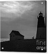 Point Judith Lighthouse Silhouette Acrylic Print