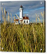 Point Wilson Lighthouse And Grassy Foreground Acrylic Print