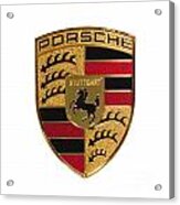 Porsche - Emblem White Acrylic Print