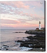 Portland Head Light Lighthouse Sunset Acrylic Print