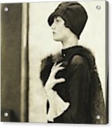 Portrait Of A Model Wearing Cloche From Reboux Acrylic Print