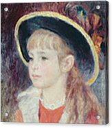 Portrait Of A Young Girl In A Blue Hat, 1881 Oil On Canvas Acrylic Print