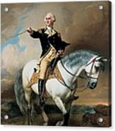 Portrait Of George Washington Taking The Salute At Trenton Acrylic Print