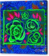 Psychedelic Roses - Winter Acrylic Print
