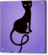 Purple Gracious Evil Black Cat Acrylic Print