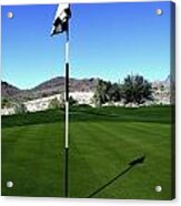 Putting Green And Flag On Golf Course Acrylic Print