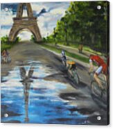 Racing To The Eiffel Acrylic Print