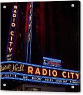 Radio City And The Moody Blues Acrylic Print