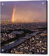 Rainbow Over Paris Acrylic Print