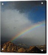 Rainbow Over Red Rock Canyon Acrylic Print