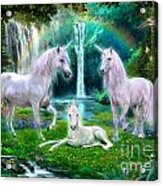 Rainbow Unicorn Family Acrylic Print