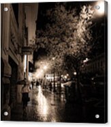 Rainy City Streets Acrylic Print