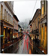 Rainy Quito Street Acrylic Print